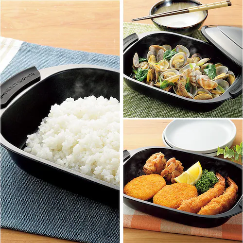 電子レンジ調理器具 レンジパン 通販 ヒロショウ RGPS-01 レンジグリルパン 電子レンジ専用 レンジ 調理器 グリルパン 電子レンジ グリルプレート 魚焼きグリル 蒸し料理 蒸し器 時短料理 肉_11