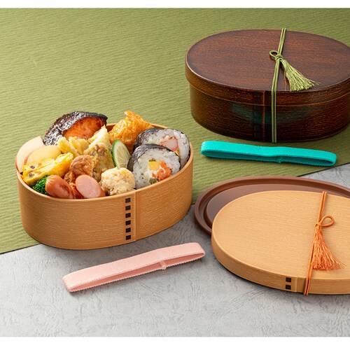 曲げわっぱ 弁当箱 レンジ対応 日本製 弁当箱 わっぱ風 1段 抗菌 そら豆型 ランチケース ランチボックス 弁当 曲げわっぱ弁当 電子レンジ OK レンジ対応 手入れ 簡単 楽 木目調 シンプル _3