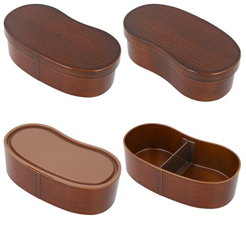 曲げわっぱ 弁当箱 レンジ対応 日本製 弁当箱 わっぱ風 1段 抗菌 そら豆型 ランチケース ランチボックス 弁当 曲げわっぱ弁当 電子レンジ OK レンジ対応 手入れ 簡単 楽 木目調 シンプル _15