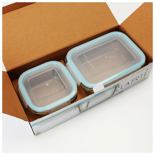 �ۑ��e�� �ϔM�K���X �ʔ� 530ml 1040ml 2�_�Z�b�g ���� �d�q�����W �I�[�u�� �① �Ⓚ �H��@ CLARTE �N�����e ���ٓ��� �e�[�u���E�F�A �ۑ� �V���v�� ������� ���u��_9