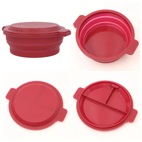 シリコンスチーマー 通販 シリコン スチーマー 丸型 角型 折りたたみ 蓋付き フタがお皿になる 蒸し器 電子レンジ レンジ ブランド tone トーン オーブン 食洗機 コンパクト 蒸し料理 調理 _12