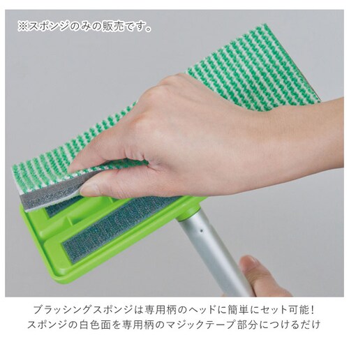 グリーン 玄関タイル 掃除 スペア 通販 外壁 コケ落とし 掃除グッズ ブラシ コンクリート スポンジ 持ち手 玄関タイル 掃除 ベランダ お掃除 洗剤不要 掃除用品 アズマ 玄関掃除道具 大掃除 外_5