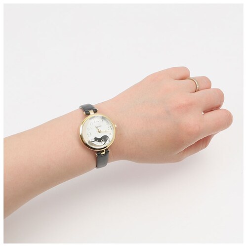 腕時計 レディース かわいい 通販 ガット 丸型 ウォッチ アナログ リストウォッチ ファッションウォッチ 月 黒猫 fieldwork フィールドワーク シンプル おしゃれ 日本製 ビジネス カジュ_7