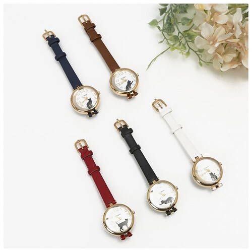 腕時計 レディース かわいい 通販 ガット 丸型 ウォッチ アナログ リストウォッチ ファッションウォッチ 月 黒猫 fieldwork フィールドワーク シンプル おしゃれ 日本製 ビジネス カジュ_9