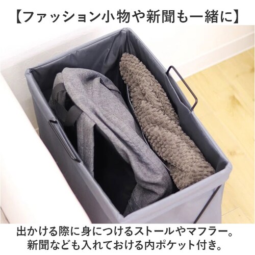 カバン置き 折りたたみ 通販 ストレリアミラド リビングラック マガジンラック かばん置き デスク下 オフィス 鞄 バッグ ランドセル ブランケット 収納 内ポケット 取っ手つき 新聞 タブレット 机_6