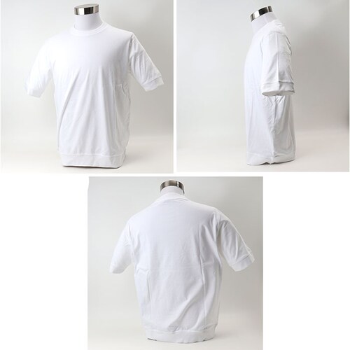 54.BLUEGREY Lサイズ URBAN SQUARE Tシャツ 通販 半袖 メンズ オフィスカジュアル 襟高 半袖Tシャツ シンプル オフィス ビジネス インナー 無地 上品 きれいめ ジャケッ_8