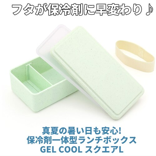 1段 弁当箱 500ml 保冷 通販 お弁当箱 ランチボックス 一段 1段 GEL-COOL ジェルクール square スクエア L 500 ジェラート plain プレーン お弁当 ランチ 女子 _1