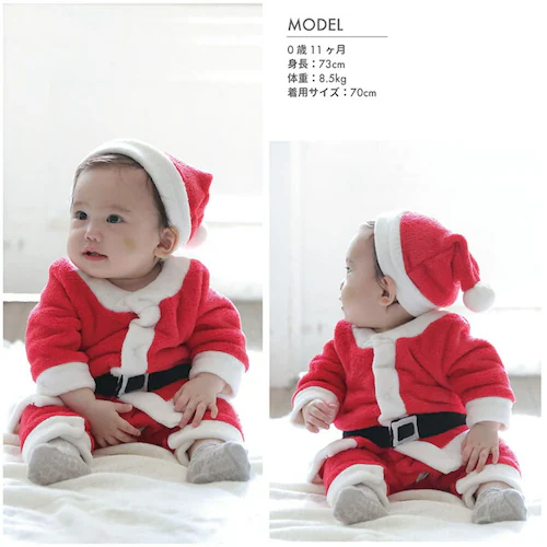 赤ちゃん クリスマス 服 通販 サンタ 衣装 サンタクロース カバーオール ベビー服 男の子 女の子 可愛い ハロウィン 仮装 秋冬 オールインワン パーティー イベント 記念写真 撮影 フォト かわ_4
