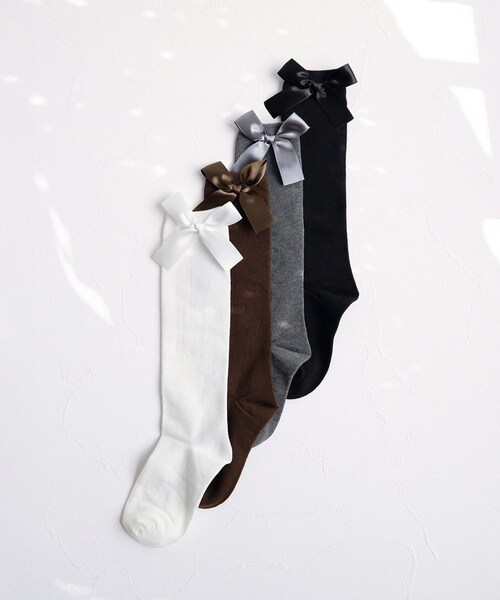 キッズ ハイソックス 女の子 通販 Rora ローラ 子供服 エマリー リボン 靴下 長靴下 ソックス くつ下 膝下 子供 こども フォーマル 入園式 卒園式 入学式 卒業式 おしゃれ かわいい オシ_1