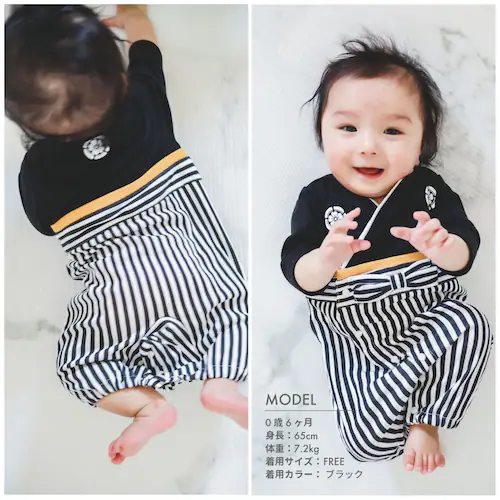 袴 ロンパース 男の子 通販 はかま ハカマ 赤ちゃん 100日祝い お宮参り 百日祝い お食い初め 出産祝い ドレスオール ツーウェイオール 男児はかま兼用ドレス 715007 ベビードレス セレモ_5