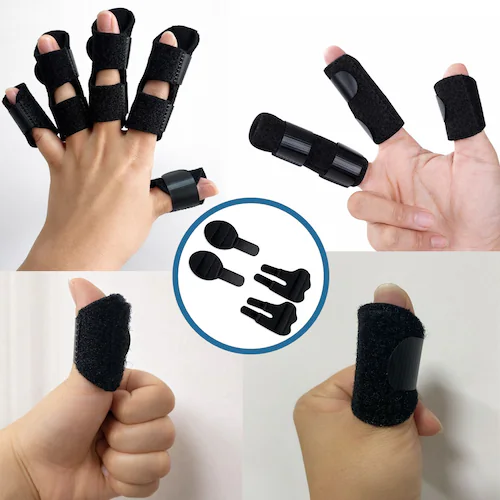 指サポーター 親指/小指用 2枚セット 大人用 プレート内蔵 指 関節 サポート 保護 安定 親指 人差し指 中指 薬指 小指 フリーサイズ 左右兼用 通気性 スポーツ PC スマホ操作【代引き不可】_10