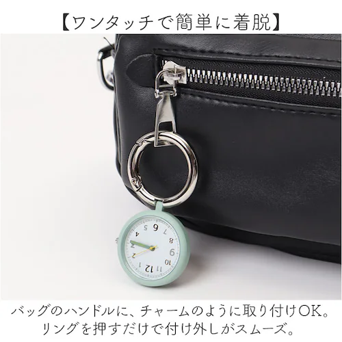 カラビナウォッチ 置き時計 2WAY アナログ 通販 スタンドウォッチ 置時計 懐中時計 時計 ウォッチ キーホルダー バッグチャーム カラビナ 軽量 軽い 小さい 小型 スタンドタイプ バッテリーと_2