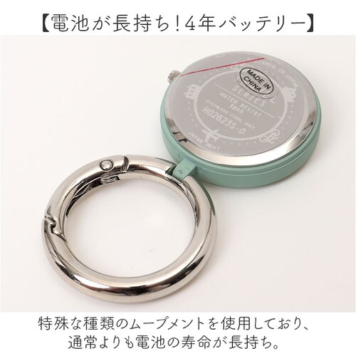 カラビナウォッチ 置き時計 2WAY アナログ 通販 スタンドウォッチ 置時計 懐中時計 時計 ウォッチ キーホルダー バッグチャーム カラビナ 軽量 軽い 小さい 小型 スタンドタイプ バッテリーと_7