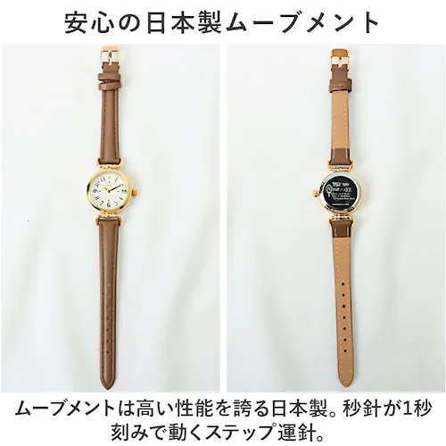 腕時計 レディース かわいい 通販 アイバニー フィールドワーク YM001 時計 リストウォッチ 日本製ムーブメント 合皮ベルト 革ベルト PUレザーベルト 日付 カレンダー おしゃれ 大人 可愛い_7