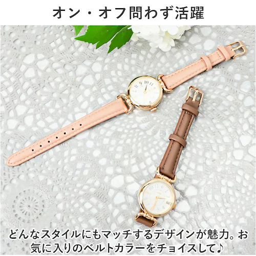 腕時計 レディース かわいい 通販 アイバニー フィールドワーク YM001 時計 リストウォッチ 日本製ムーブメント 合皮ベルト 革ベルト PUレザーベルト 日付 カレンダー おしゃれ 大人 可愛い_8