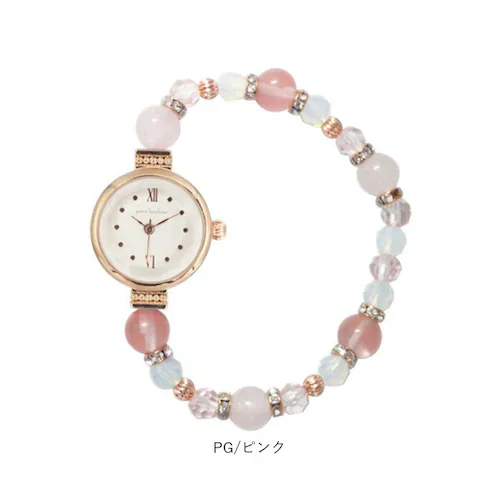 ジャバラウォッチ 腕時計 レディース 通販 時計 アナログ時計 ウオッチ ジャバラ ビーズ 天然石 着けやすい じゃばら 蛇腹 日本製ムーブメント portebonheur ポルトボヌール かわいい _8