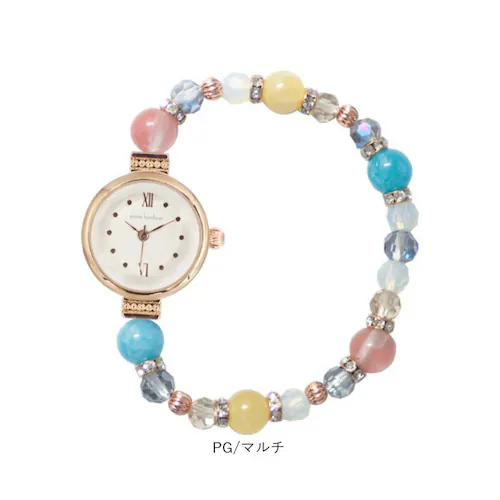 ジャバラウォッチ 腕時計 レディース 通販 時計 アナログ時計 ウオッチ ジャバラ ビーズ 天然石 着けやすい じゃばら 蛇腹 日本製ムーブメント portebonheur ポルトボヌール かわいい _9