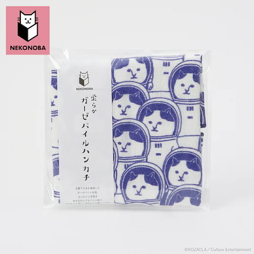 NEKONOBA 通販 ハンカチ ガーゼハンカチ NYANDOROID 柔らかガーゼ ネコノバ かわいい カワイイ ガーゼパイル生地 ハンカチタオル ハンドタオル ガーゼ 猫グッズ おしゃれ 持ち歩き_4