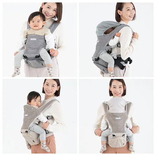ヒップシート 抱っこ紐 通販 napnap ナップナップ 抱っこひも ベビーキャリア ウエストバッグ バッグ バック たためる ショルダー 折りたためる Tran ダブルショルダー 出産祝い ベビー用_3