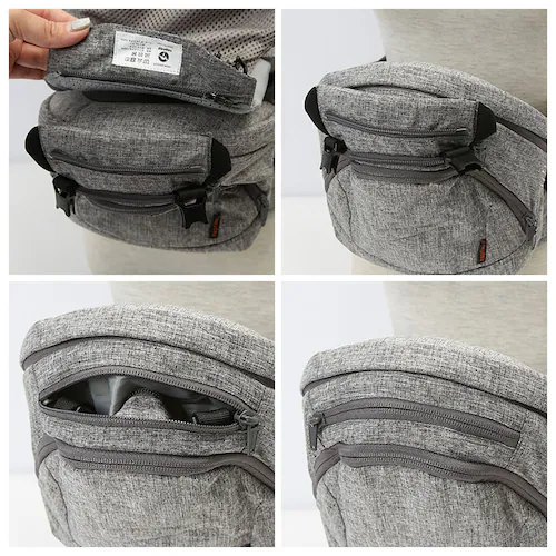 ヒップシート 抱っこ紐 通販 napnap ナップナップ 抱っこひも ベビーキャリア ウエストバッグ バッグ バック たためる ショルダー 折りたためる Tran ダブルショルダー 出産祝い ベビー用_9