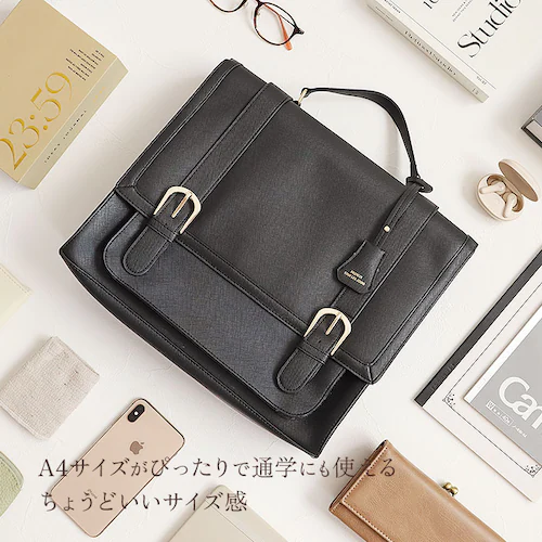 サッチェルバッグ 3way 通販 サッチェル バッグ リュック ショルダーバッグ トートバッグ 通学 学生 A4 レディース 大きめ 横型 レトロ おしゃれ 大人 合皮 肩掛け 斜めがけ きれいめ 学_5