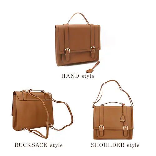 サッチェルバッグ 3way 通販 サッチェル バッグ リュック ショルダーバッグ トートバッグ 通学 学生 A4 レディース 大きめ 横型 レトロ おしゃれ 大人 合皮 肩掛け 斜めがけ きれいめ 学_14