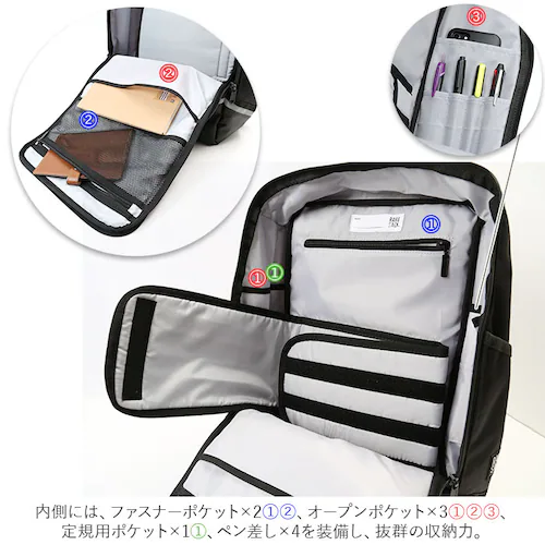 ラクサック RAKU SACK スクールバッグ 通販 24L リュック カバン 大容量 通学リュック 通学バッグ GIGAスクール ノート PC タブレット 防水 防水カバー付き 通学 PREMIUM_7