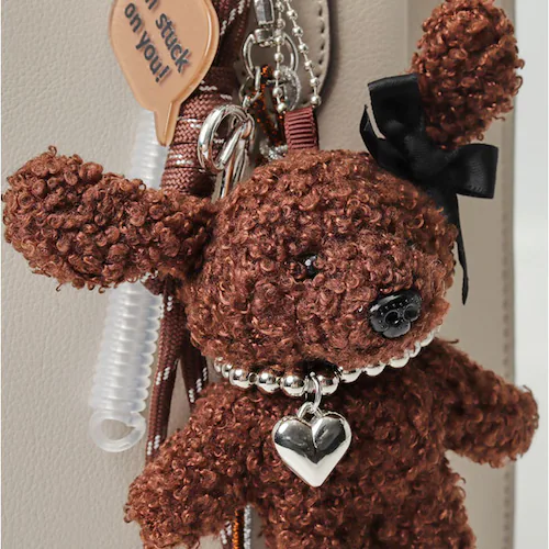 ぬいぐるみチャーム 通販 ドッグチャーム ぬいぐるみ キーホルダー 動物 バッグチャーム バッグアクセサリー バッグ に つける アクセサリー チャーム ハート カラビナ マスコット アニマル 女の子_6