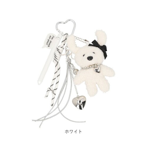 ぬいぐるみチャーム 通販 ドッグチャーム ぬいぐるみ キーホルダー 動物 バッグチャーム バッグアクセサリー バッグ に つける アクセサリー チャーム ハート カラビナ マスコット アニマル 女の子_9