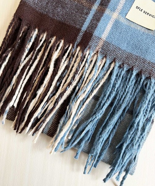 マフラー レディース 大きめ 柔らかい 通販 大判ストール ストール 大判 チェック柄 チェックマフラー フリンジマフラー えりまき 襟巻き 衿巻き ボリューム ふわふわ 女性 女子 高校生 女子高生_12