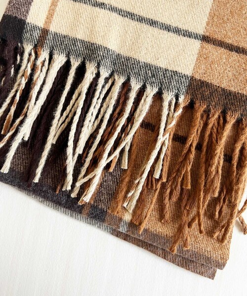 マフラー レディース 大きめ 柔らかい 通販 大判ストール ストール 大判 チェック柄 チェックマフラー フリンジマフラー えりまき 襟巻き 衿巻き ボリューム ふわふわ 女性 女子 高校生 女子高生_13