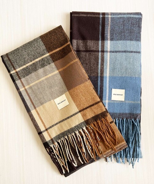 マフラー レディース 大きめ 柔らかい 通販 大判ストール ストール 大判 チェック柄 チェックマフラー フリンジマフラー えりまき 襟巻き 衿巻き ボリューム ふわふわ 女性 女子 高校生 女子高生_14