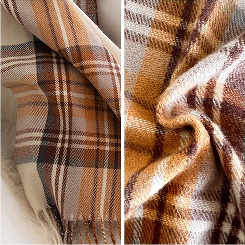 マフラー レディース 大きめ 柔らかい 通販 ストール 大判 大判ストール チェック柄 チェックマフラー フリンジマフラー えりまき 襟巻き 衿巻き ボリューム ふわふわ 女性 女子 高校生 女子高生_7