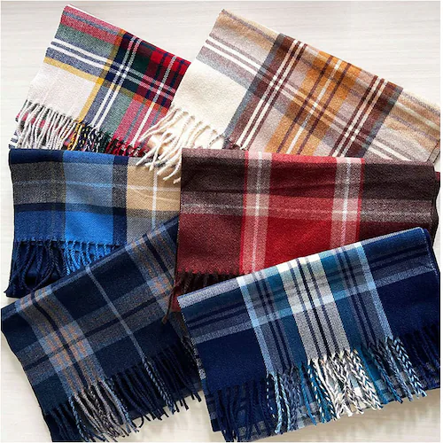 マフラー レディース 大きめ 柔らかい 通販 ストール 大判 大判ストール チェック柄 チェックマフラー フリンジマフラー えりまき 襟巻き 衿巻き ボリューム ふわふわ 女性 女子 高校生 女子高生_14