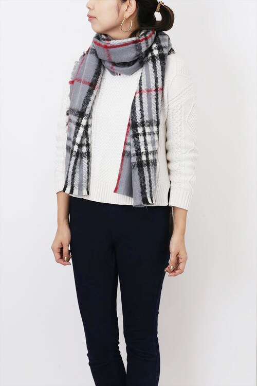 クロダ ストール KURODA OB90903L9 通販 マフラー ショール タータンチェックストール レディース おしゃれ FRAAS フラース チェック 大人 かわいい 可愛い オシャレ シンプル_8