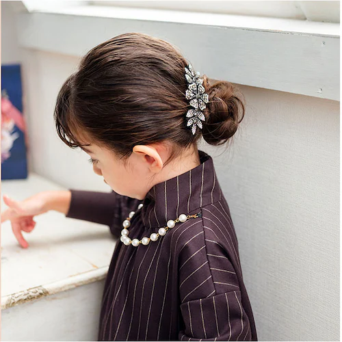 Rora バレッタ キッズ 通販 ローラ ルミエ 髪飾り 髪どめ 髪留め 大きめ キラキラ ラインストーン 女の子 子供 子ども こども フォーマル 卒園式 入学式 結婚式 発表会 七五三 パーティ _5