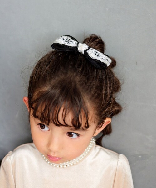 リボン バレッタ ハーフアップ 通販 Rora ローラ クラシック ツイード 髪飾り 髪どめ 髪留め 小さめ 大人っぽい 女の子 女子 子供 フォーマル 卒園式 入学式 結婚式 発表会 七五三 かわい_4