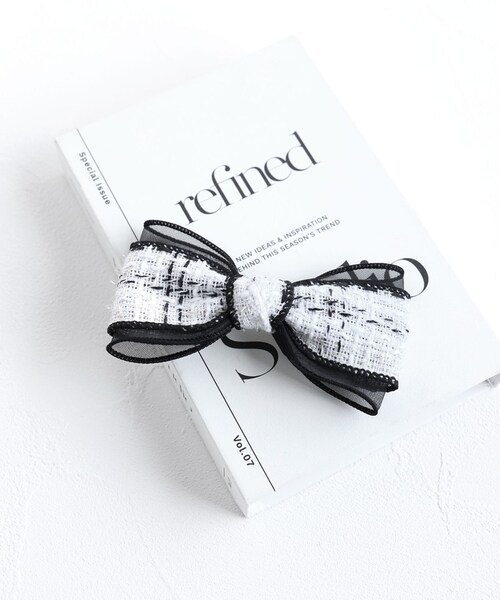 リボン バレッタ ハーフアップ 通販 Rora ローラ クラシック ツイード 髪飾り 髪どめ 髪留め 小さめ 大人っぽい 女の子 女子 子供 フォーマル 卒園式 入学式 結婚式 発表会 七五三 かわい_11