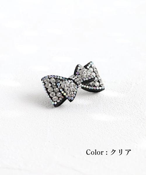 ヘアクリップ リボン 小さめ 通販 Rora ローラ イルミ ヘアークリップ 髪どめ 髪留め ヘアアクセサリー 髪飾り キラキラ ビジュー 女の子 入園式 卒園式 入学式 卒業式 結婚式 発表会 おし_12