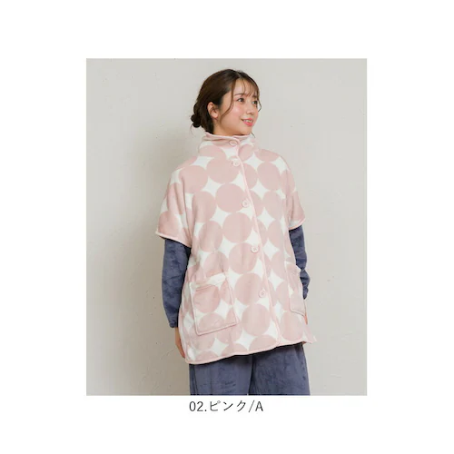 ブランケットローブ ショート丈 通販 ローブ ブランケット レディース 前開き フロントボタン ルームウェア 暖かい ふわふわ もこもこ 防寒 羽織 あったか リラックス 部屋着 寒さ防止 おしゃれ _14