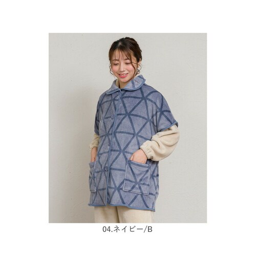 ブランケットローブ ショート丈 通販 ローブ ブランケット レディース 前開き フロントボタン ルームウェア 暖かい ふわふわ もこもこ 防寒 羽織 あったか リラックス 部屋着 寒さ防止 おしゃれ _16