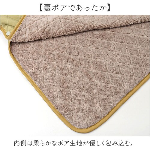 イエロー エプロン 裏ボア 通販 かぶりエプロン 前掛け 作業着 あったか 防寒 暖かい おしゃれ レディース 保育士 かわいい 可愛い 冬 秋冬 冬用 キルティング 無地 作業用 ゆったり ダイヤキ_2