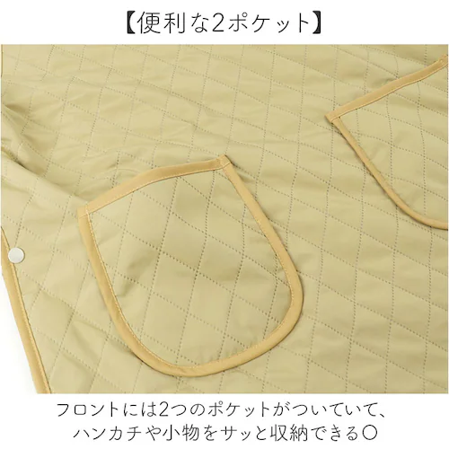 イエロー エプロン 裏ボア 通販 かぶりエプロン 前掛け 作業着 あったか 防寒 暖かい おしゃれ レディース 保育士 かわいい 可愛い 冬 秋冬 冬用 キルティング 無地 作業用 ゆったり ダイヤキ_4