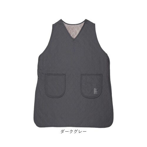 イエロー エプロン 裏ボア 通販 かぶりエプロン 前掛け 作業着 あったか 防寒 暖かい おしゃれ レディース 保育士 かわいい 可愛い 冬 秋冬 冬用 キルティング 無地 作業用 ゆったり ダイヤキ_11