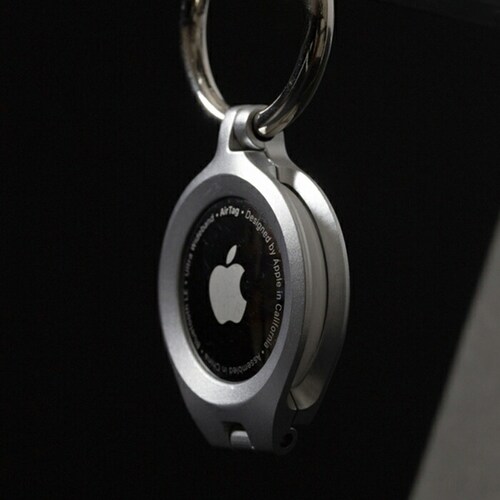 シルバー AirTag ケース アルム 通販 air tag キーホルダー AirTagケース AirTag保護ケース エアタグケース 保護カバー アルミバンパー キーリング おしゃれ オシャレ シン_1