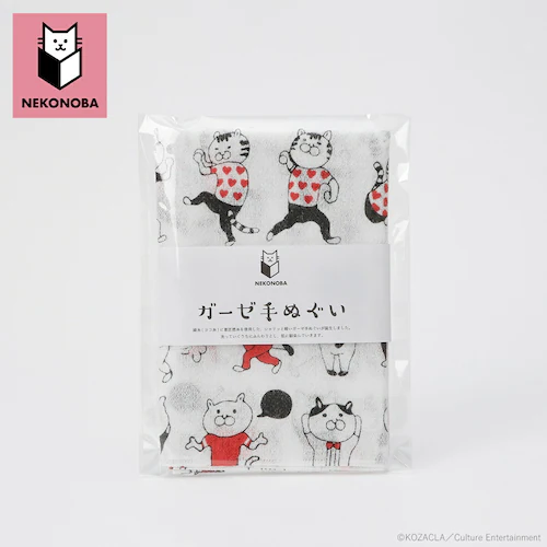 NEKONOBA グッズ 通販 日本製 手ぬぐい ガーゼ ガーゼ手ぬぐい 手拭い てぬぐい かわいい おしゃれ 綿100% 可愛い キャラクター ネコノバ 猫 ねこ ネコ 猫グッズ 日本 和 タオル _4