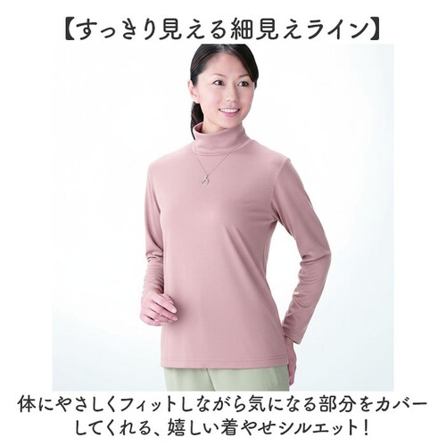 チャコール Lサイズ ハイネック レディース 通販 タートルネック プルオーバー カットソー 長袖 tシャツ トップス インナー ディーライズ 着やせ あったか 秋冬 薄手 春 秋 冬 防寒 暖かい _2