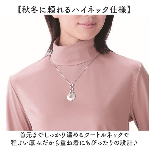 チャコール Lサイズ ハイネック レディース 通販 タートルネック プルオーバー カットソー 長袖 tシャツ トップス インナー ディーライズ 着やせ あったか 秋冬 薄手 春 秋 冬 防寒 暖かい _4