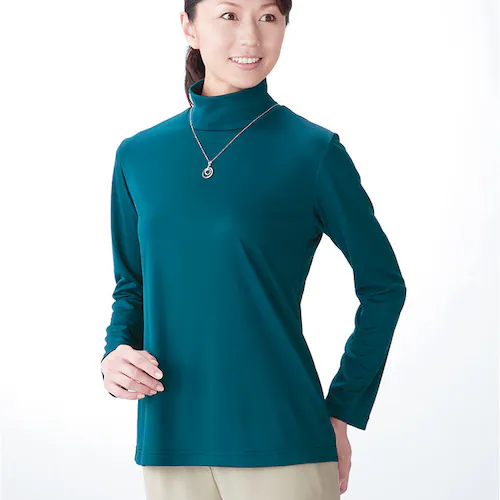 チャコール Lサイズ ハイネック レディース 通販 タートルネック プルオーバー カットソー 長袖 tシャツ トップス インナー ディーライズ 着やせ あったか 秋冬 薄手 春 秋 冬 防寒 暖かい _10