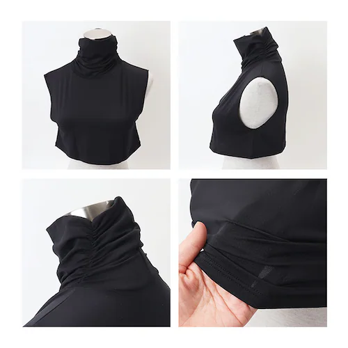 ブラック UV ネックカバー 通販 フィットスタイル Fit Style ネック カバー UVカット 接触冷感 レディース UV-389 付け襟タイプ UPF50+ つけ襟 付け襟 ハイネック デコル_9